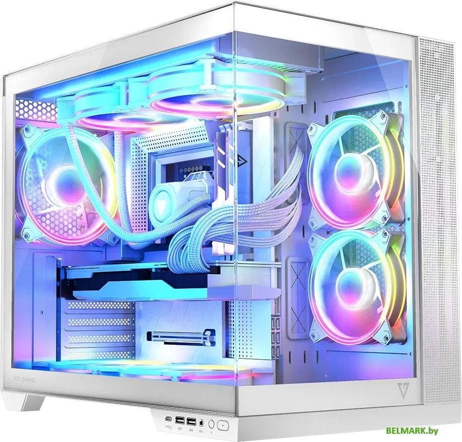 Корпус MODECOM Volcano Panorama Apex ARGB 7F Midi (белый) - фото