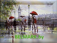 Картина Декарт Лондон прогулка под дождем 8Л0455 (в раме) - фото