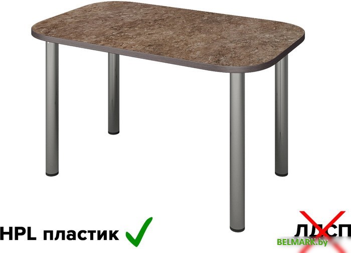 Кухонный стол Senira Р-001-02 (аламбра темная/хром) - фото2