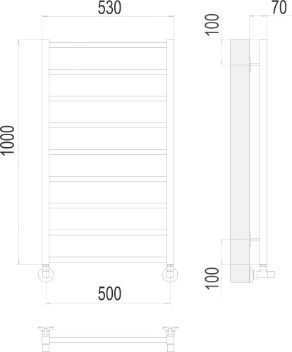 Полотенцесушитель TERMINUS Контур П9 500х1000 - фото2