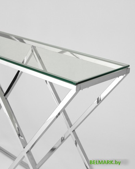 Консольный стол Stool Group Инсигния 115x30 ECST-026 (прозрачное стекло/сталь серебристый) - фото2