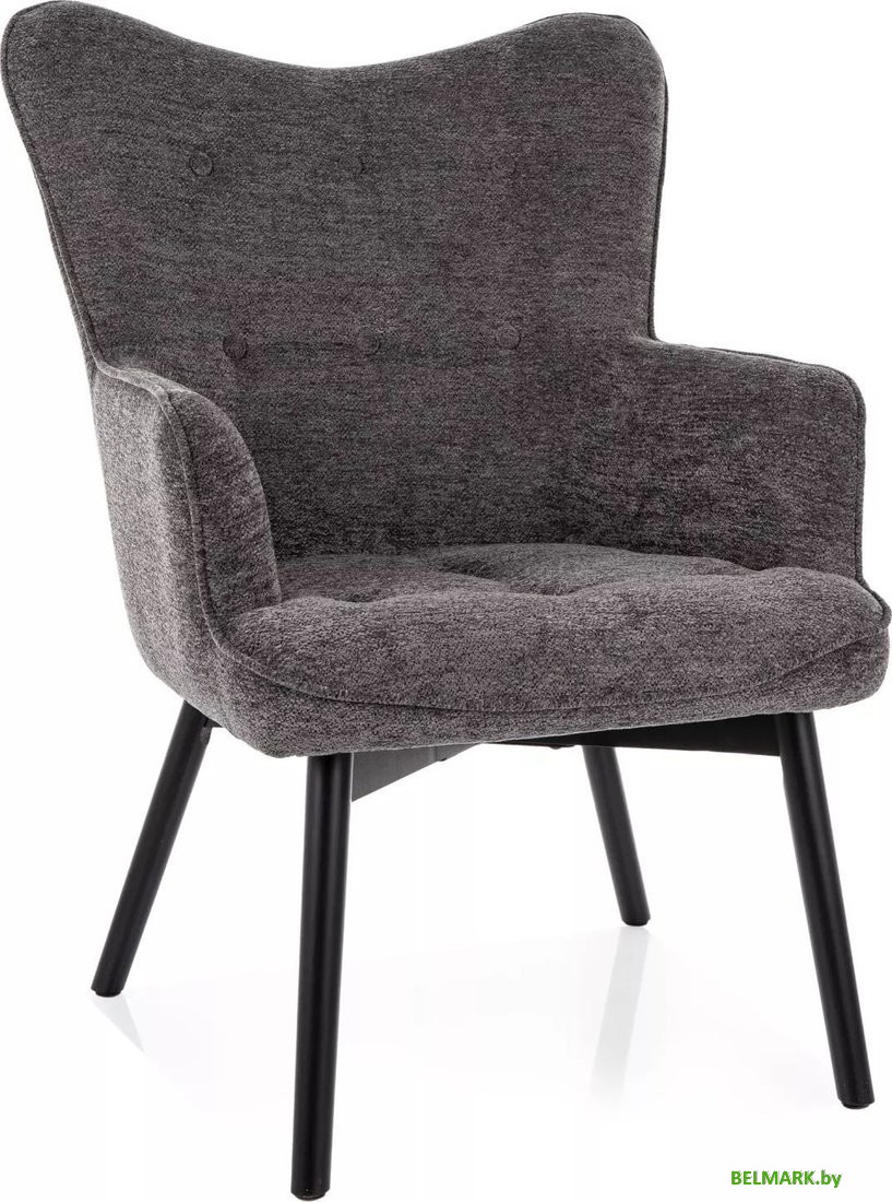 Интерьерное кресло Signal Carmen Raven 15 (серый/черный мат) - фото