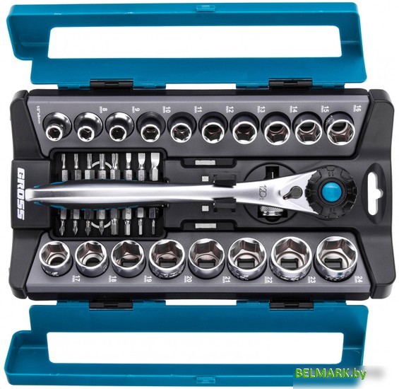 Набор торцевых головок и бит GROSS 14144 (36 предметов) - фото