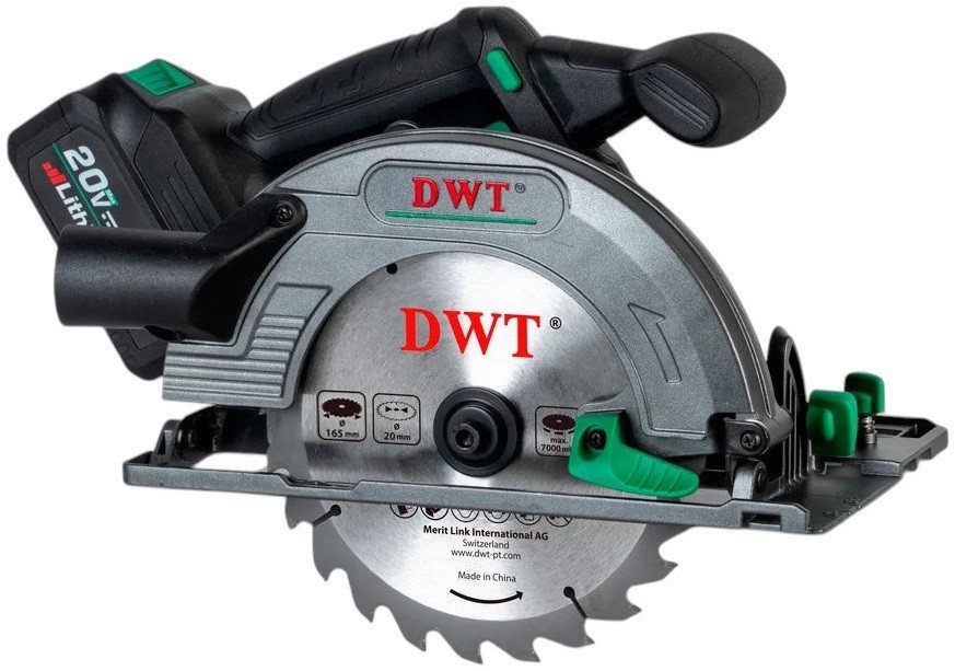 Дисковая (циркулярная) пила DWT AHKP-20-165 DN-4 BMC (с 2-мя АКБ, кейс) - фото