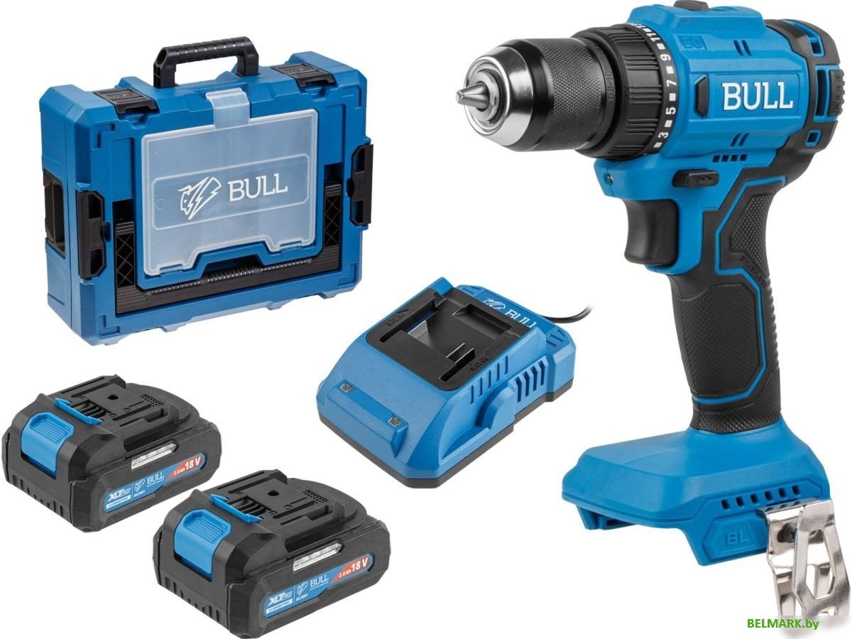 Дрель-шуруповерт Bull SR 1803 1329880 (с 2-мя АКБ, кейс) - фото