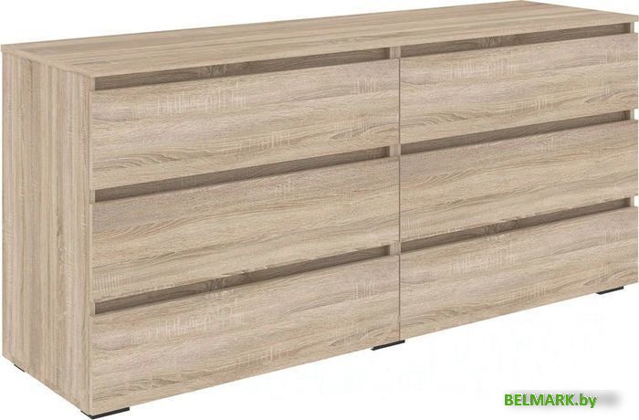 Комод Кортекс-мебель Бари 160 6ш (дуб сонома/дуб сонома/дуб сонома) - фото