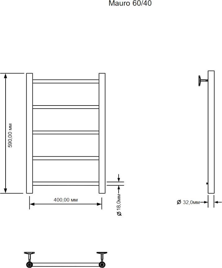 Полотенцесушитель Aquanet Mauro 60x40 282001 (правый) - фото2