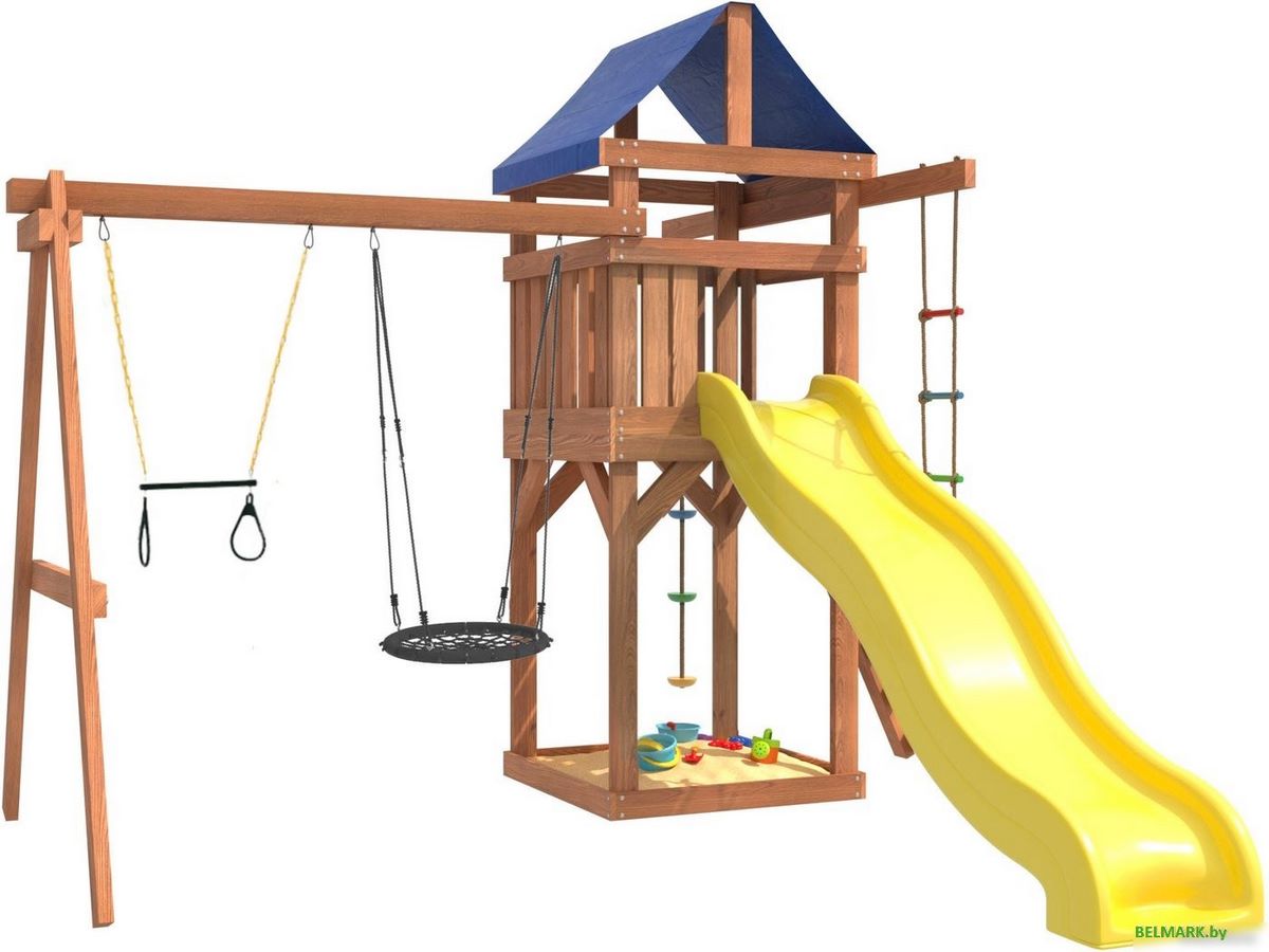 Игровой комплекс National Tree Company С трапецией и качелями гнездо 60 IgroWoods ДП-14 - фото