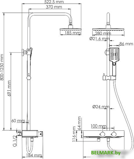 Душевая система Wasserkraft A11301 - фото2