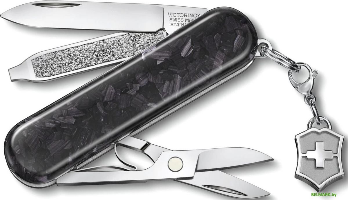 Мультитул Victorinox Classic Brilliant Carbon 0.6221.90 (черный/серебристый) - фото