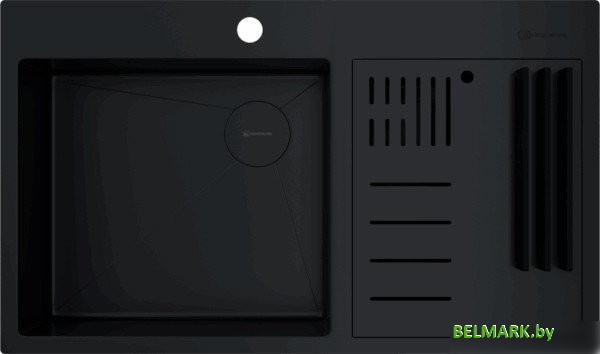 Кухонная мойка Omoikiri Akisame 86-2 Side gb (графит) - фото