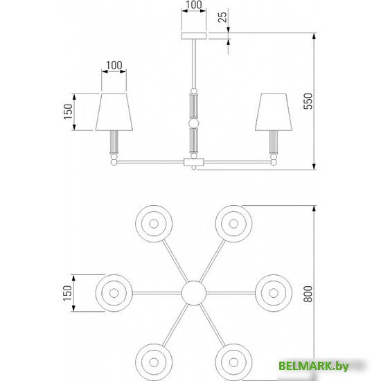 Подвесная люстра Евросвет Conso 60145/6 латунь - фото2