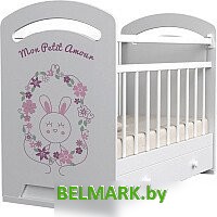 Классическая детская кроватка VDK Mon Amur маятник-ящик (белый) - фото