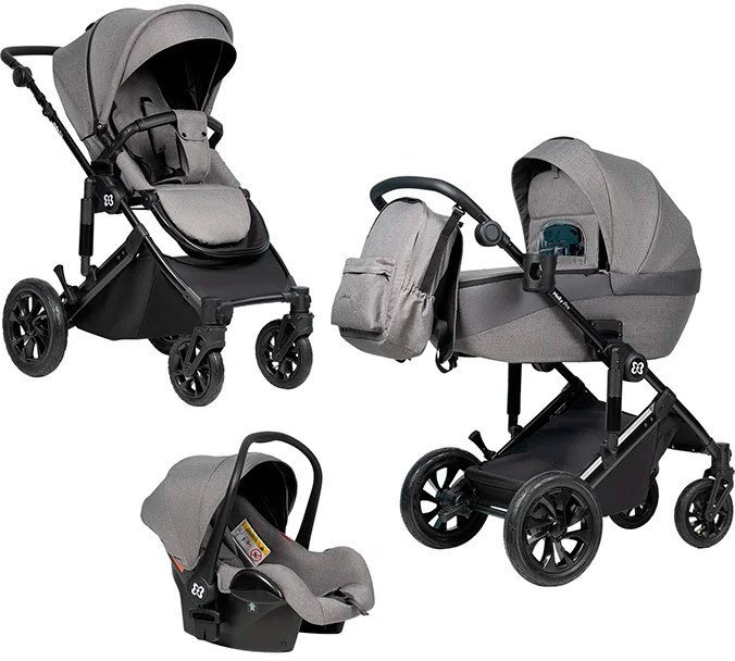 Универсальная коляска Farfello Molly Pro MP-1 (3 в 1, серый) - фото