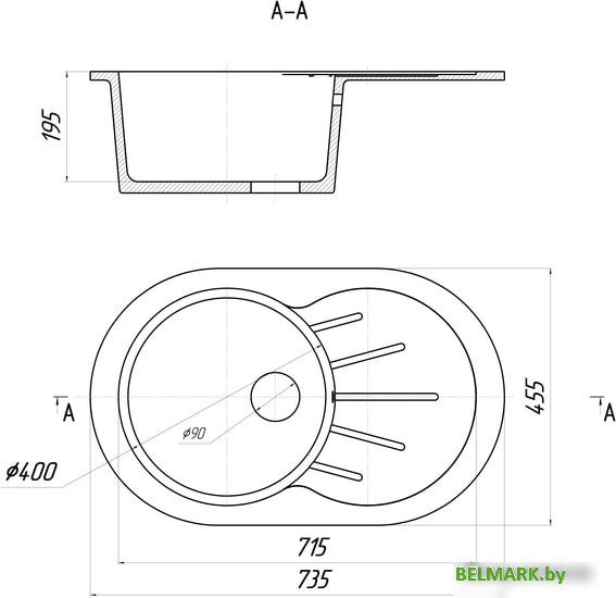 Кухонная мойка Gerhans A02 (черный) - фото2