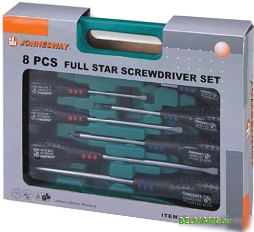 Набор отверток Jonnesway D04PP08S 8 предметов - фото