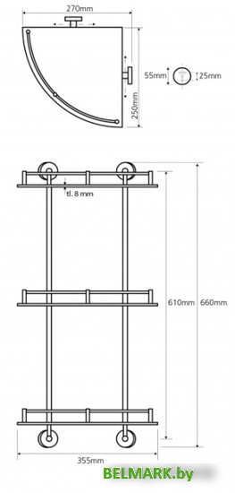 Bemeta Этажерка Omega 104202152 - фото2