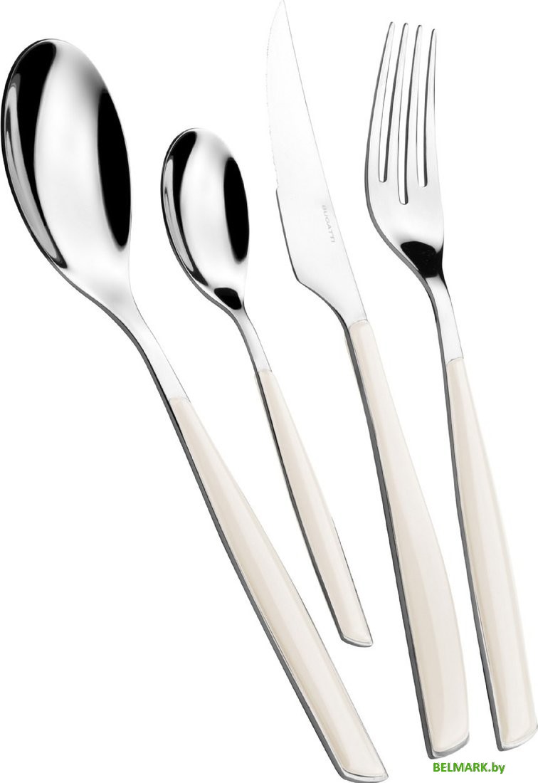 Столовые приборы Bugatti Glamour GLAU-021G50 (24пр, слоновая кость) - фото