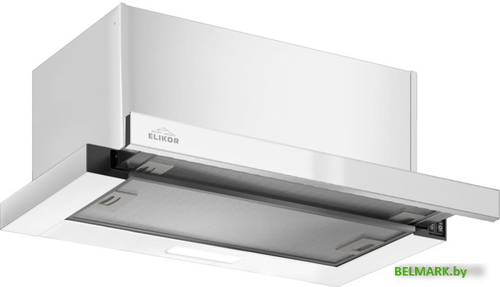 Кухонная вытяжка Elikor Slide 60П-1000 229461 (белый/стекло белое) - фото