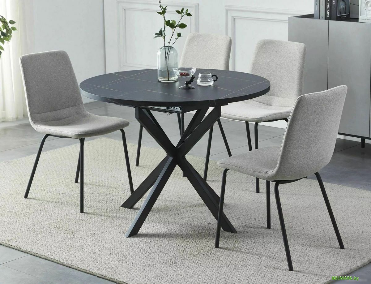 Кухонный стол Signal Gaston GASTONCMAC100 (черный мрамор/черный матовый) - фото2