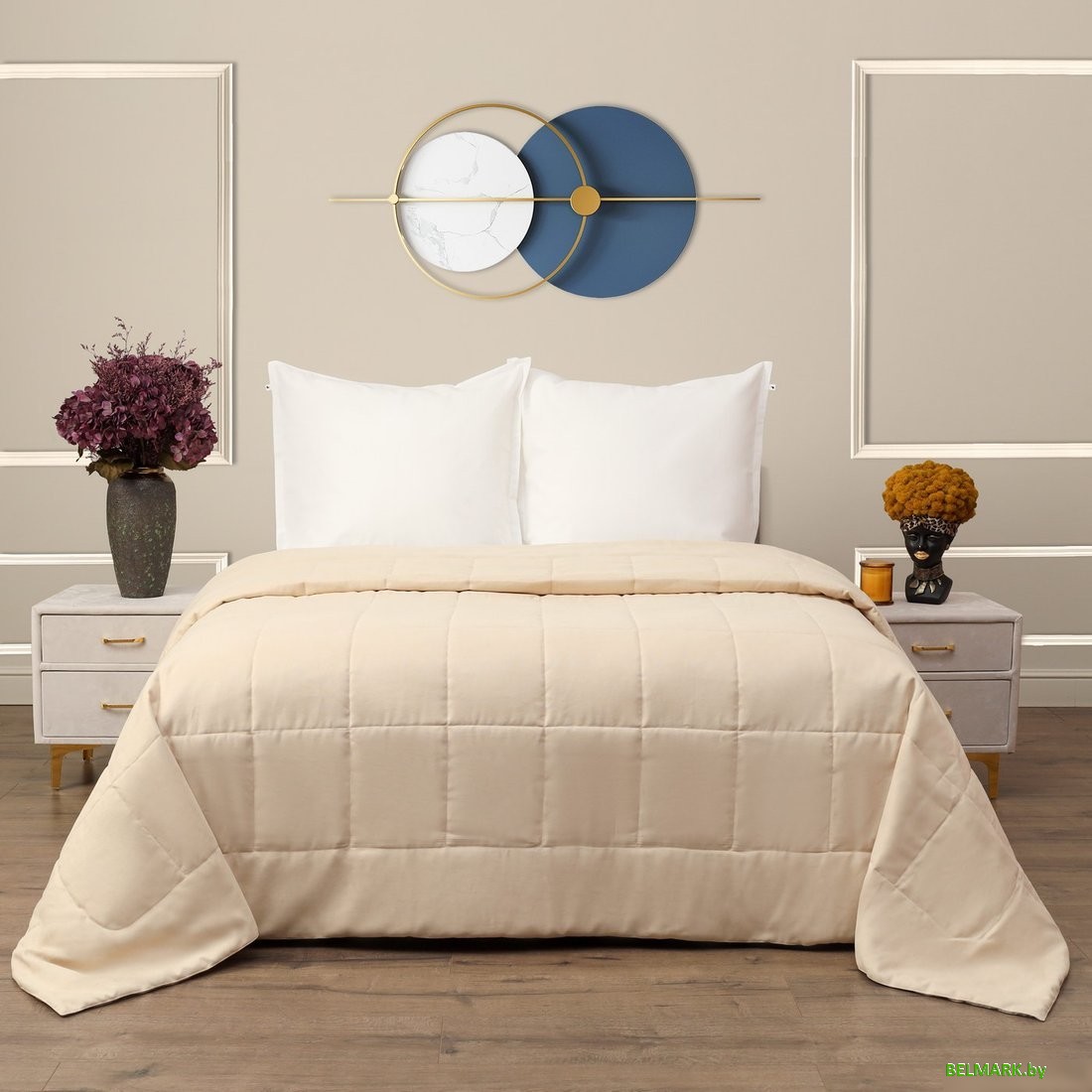 Набор текстиля для спальни Sofi De MarkO Доминико 240x260 Пок-Дом-240х260к (кремовый) - фото