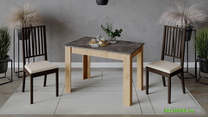 Кухонный стол Трия Промо тип 2 (дуб крафт золотой/ателье темное) - фото