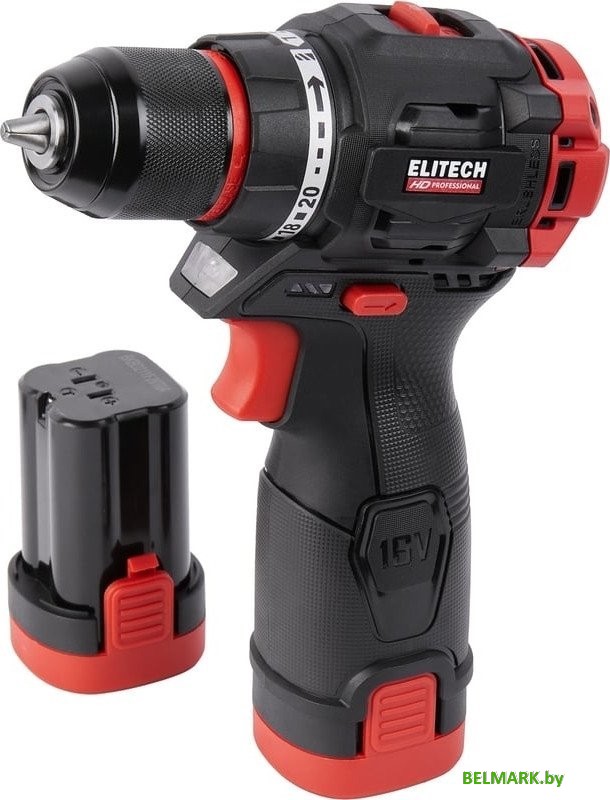 Дрель-шуруповерт ELITECH HD Professional CD 16L2 E2201.039.01 HD (с 2-мя АКБ, кейс) - фото2