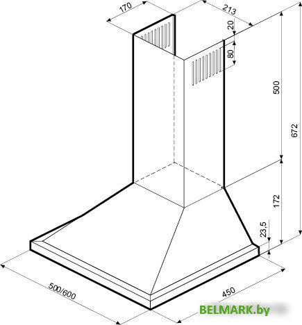 Кухонная вытяжка Krona Bella 500 White - фото2