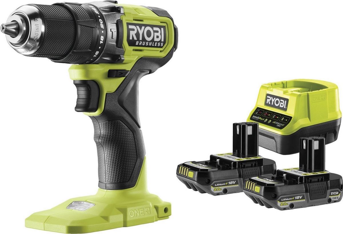 Ударная дрель-шуруповерт Ryobi RPD18BL1-2C20S 5133006139 (с 2-мя АКБ) - фото2