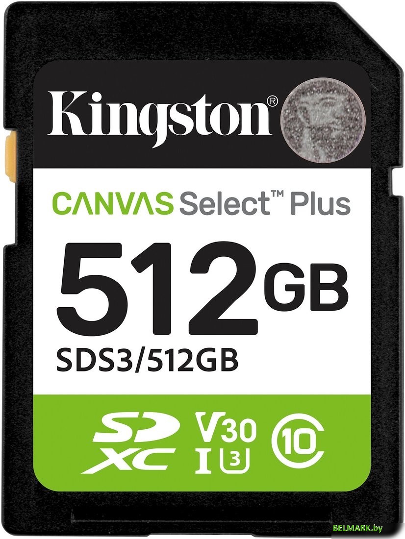 Карта памяти Kingston Canvas Select Plus SDXC 512GB SDS3/512GB - фото
