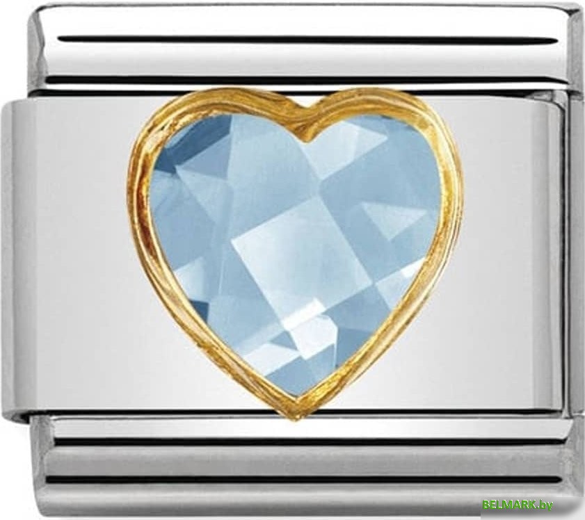 Звено для браслета NominatioN Сердце 030610/006 (голубой цирконий) - фото