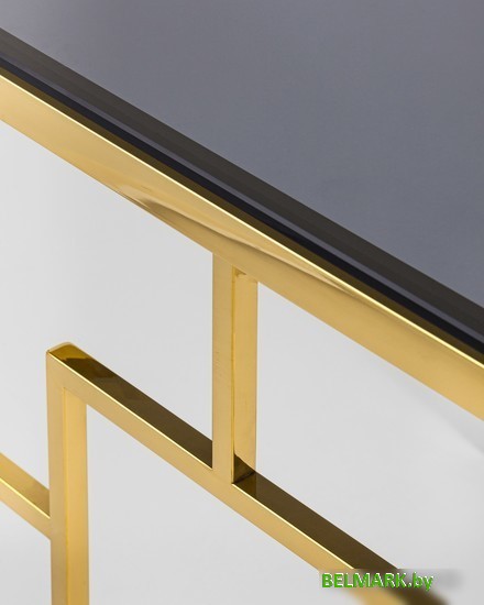 Журнальный столик Stool Group Бруклин 55x55 EET-013 (стекло smoke/сталь золото) - фото2