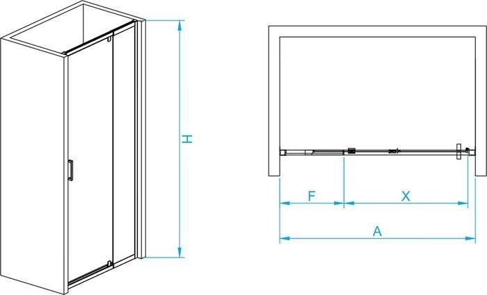 Душевая дверь RGW PA-008-B 350800801-14 100 (черный/прозрачное стекло) - фото2