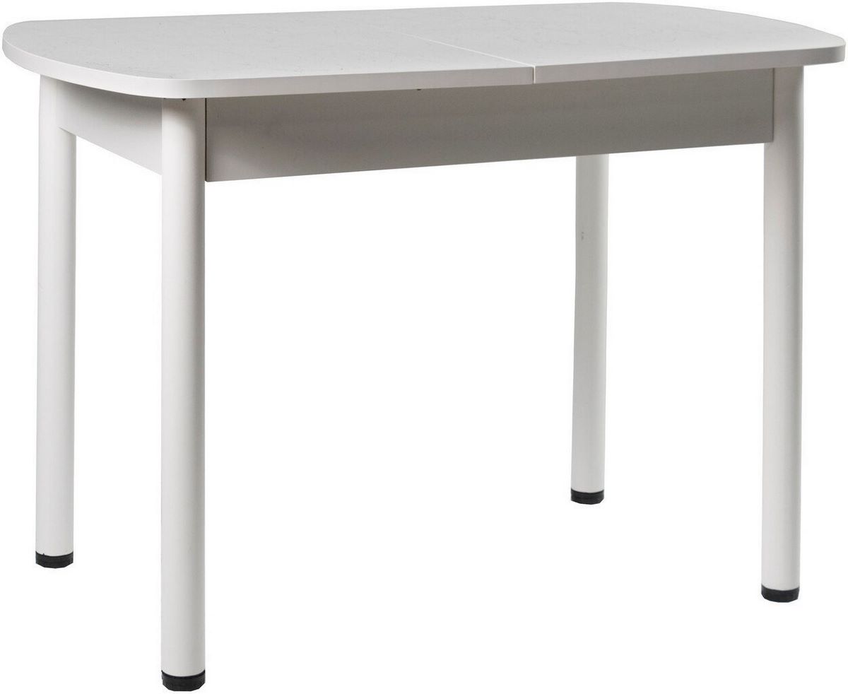 Кухонный стол ВВР Раздвижной пластиковый (мрамор марквина белый/прямое белый) - фото