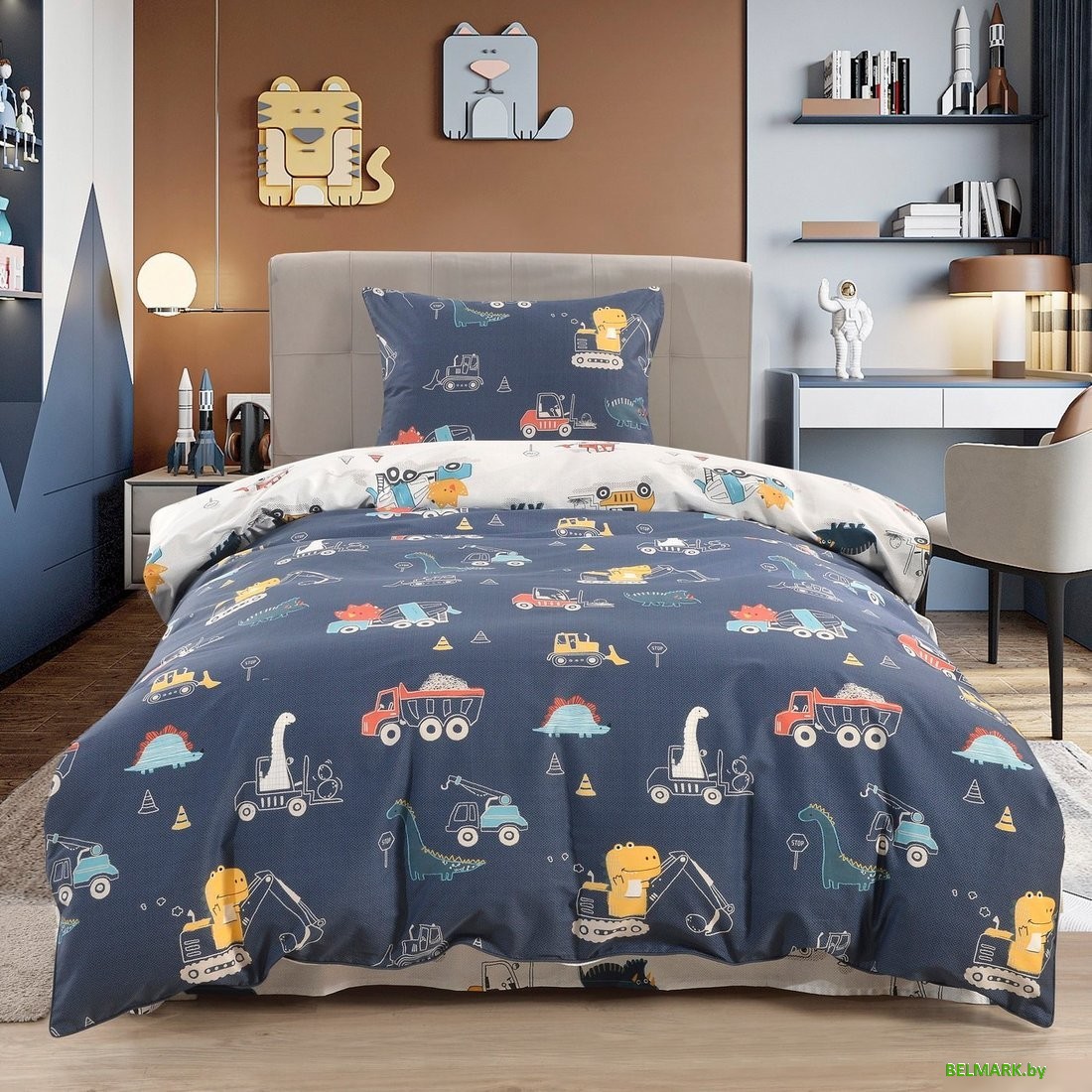 Постельное белье Sofi De MarkO Диноленд Детский Дет-808 (синий) - фото