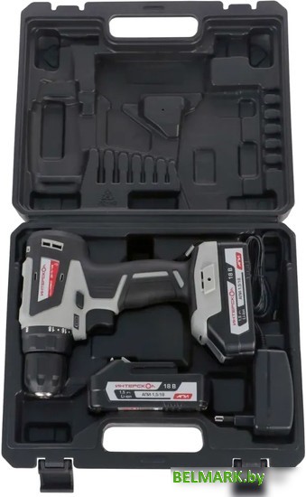 Дрель-шуруповерт Интерскол ДА-10/18В (с 2-мя АКБ 1.5 Ач, кейс) - фото