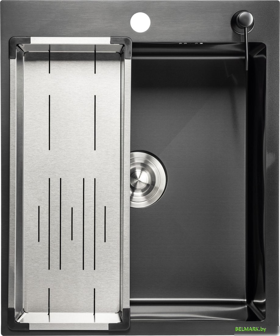 Кухонная мойка Saniteco 5060 PVD (с сифоном, дозатором и коландером) - фото2