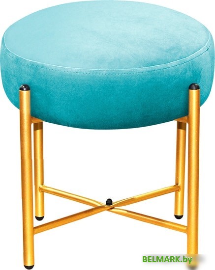 Пуфик Sheffilton SHT-B4 (голубая пастель/золото) - фото