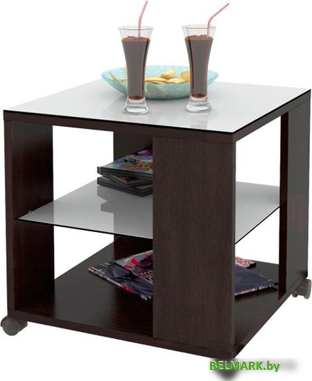 Журнальный столик Мебелик BeautyStyle 6 (венге/стекло белое) - фото
