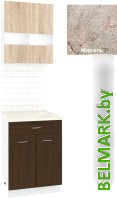 Готовая кухня Кортекс-мебель Корнелия Экстра 60р1ш2д (дуб сонома/венге/марсель) - фото