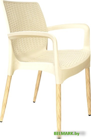 Стул с подлокотниками Sheffilton SHT-S68/S424-С (бежевый/светлый орех) - фото