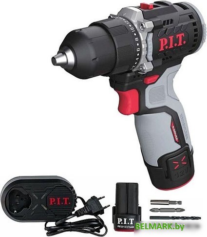 Дрель-шуруповерт P.I.T. PBM12K-10B/2 (с 2-мя АКБ, кейс) - фото