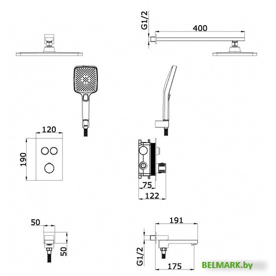 Душевая система Vieir V25006-3G - фото2