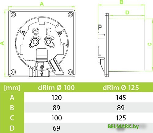 Вытяжной вентилятор airRoxy dRim 125HS-C167 - фото2