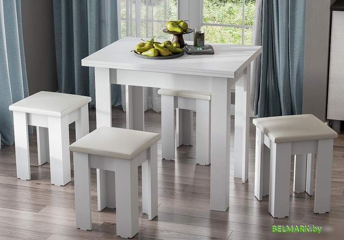 Кухонный стол NN мебель СО 3 раскладной 00-00106196 (белый) - фото