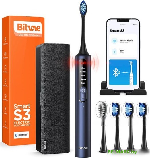 Электрическая зубная щетка Bitvae Smart S3 (темно-синий) - фото