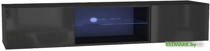 Антресоль НК-Мебель Point Тип-33 (черный/черный глянец) - фото2