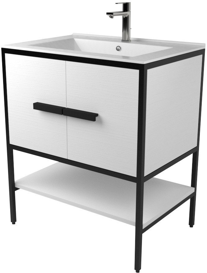 Дабер Тумба под умывальник 010 Т10.6.2.5 (черный/белый) - фото