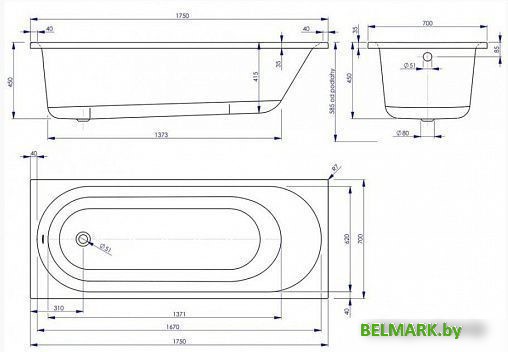 Ванна VagnerPlast Kasandra 175x70 - фото2