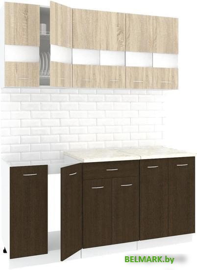 Кухня Кортекс-мебель Корнелия Экстра 1.7м (дуб сонома/венге/королевский опал) - фото